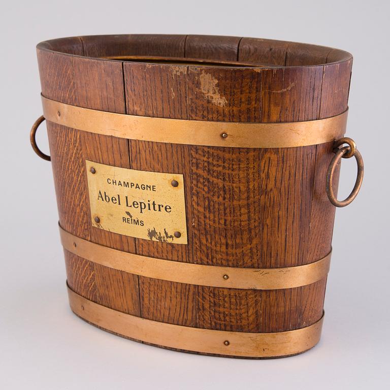 An oak 'Abel Lepitre' Champagne bucket, Reims, France, latter half of the 20th Century.