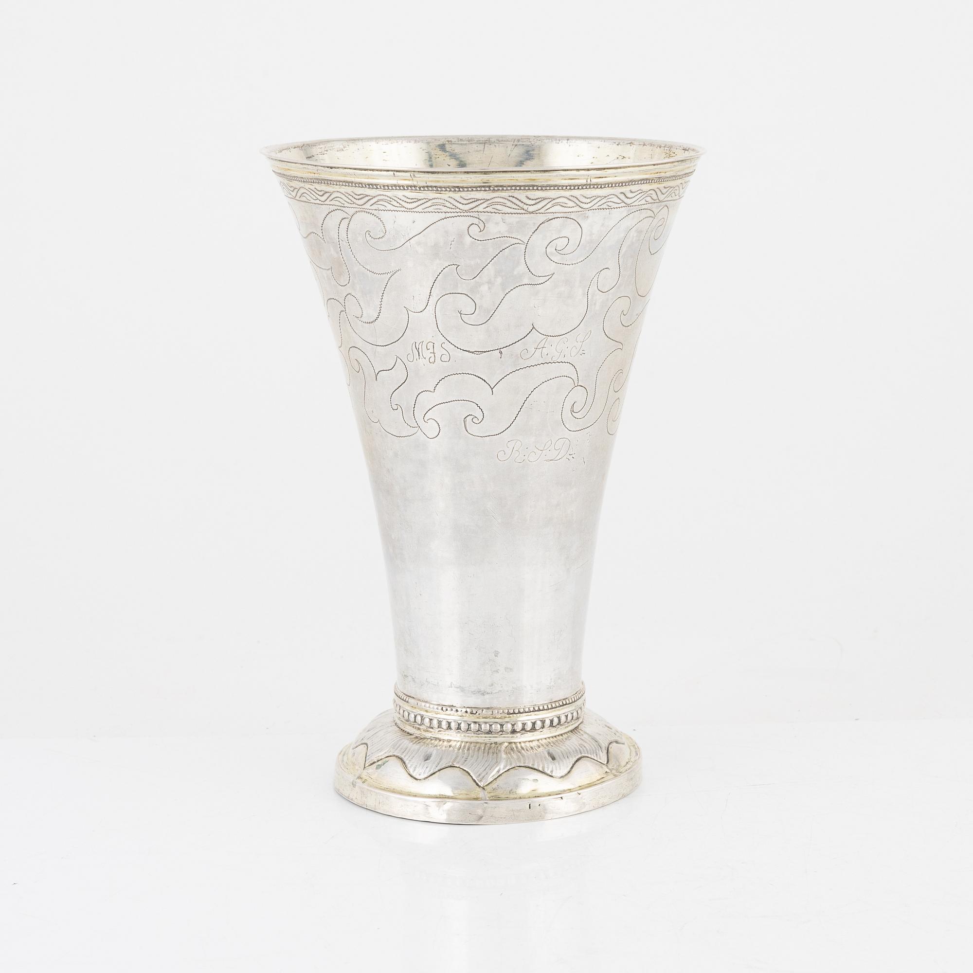 Erik Lemon, bägare, silver, Uppsala 1797.