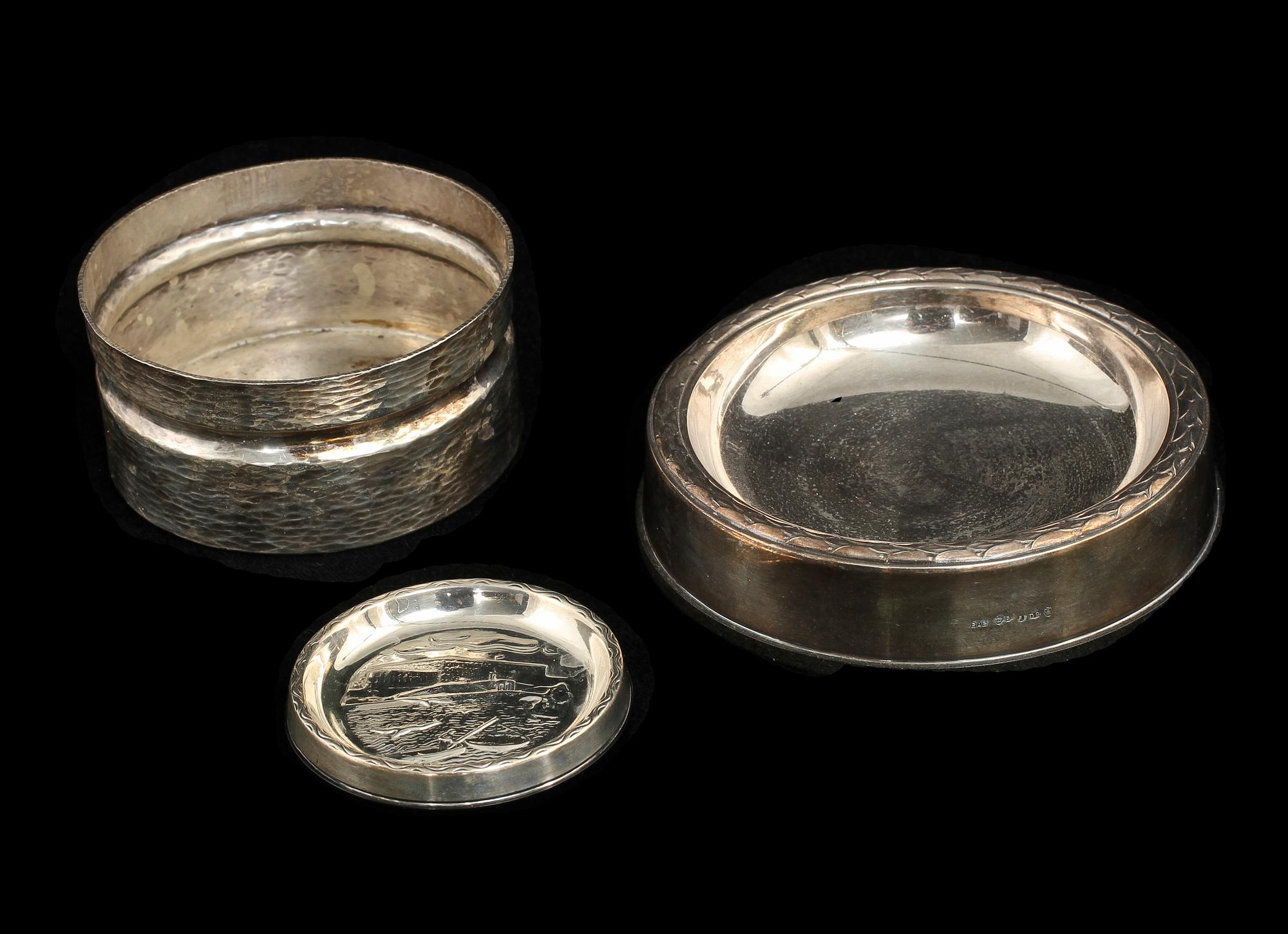 SKÅL samt ASKFAT, 2 st, silver, GAB och Giertta, 1900-talets andra hälft. Tot vikt 320 g.
