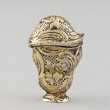 A gilt silver rococo box, Denmark or Norway, second half of the 18th century.