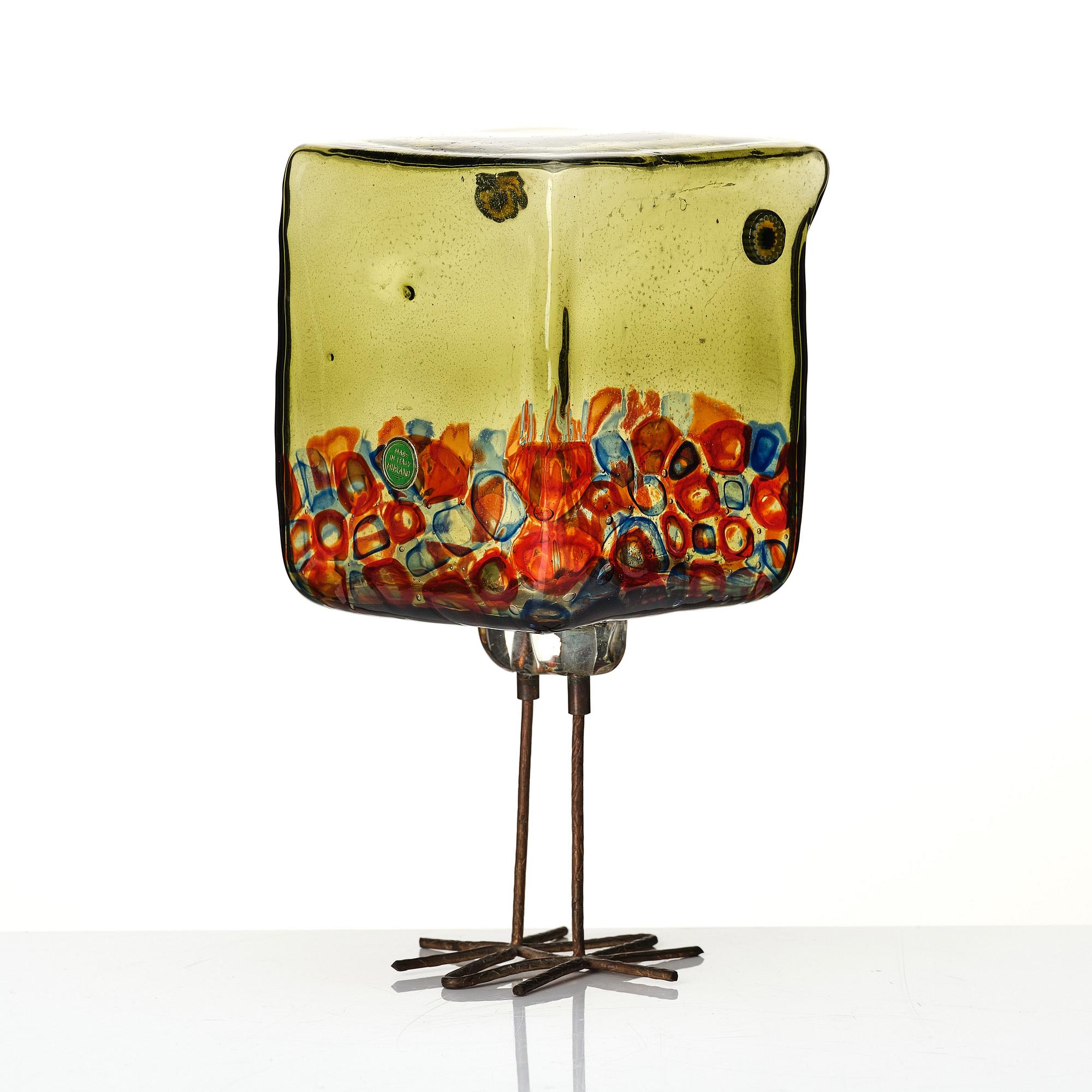 Alessandro Pianon, a "Pulcino" glass sculpture of a bird, Vistosi, Italy 1960's, model S191.