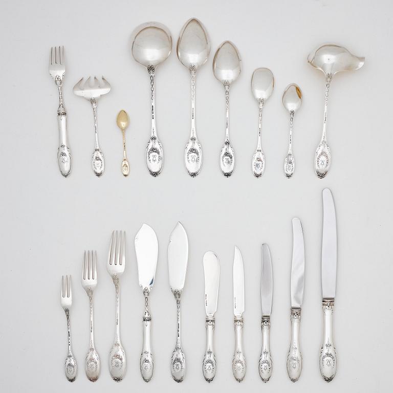 A WA Bolin 144 piece silver table-cutlery, Stockholm 1931. Model "A".