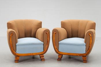 FÅTÖLJER, ett par, Art Deco.