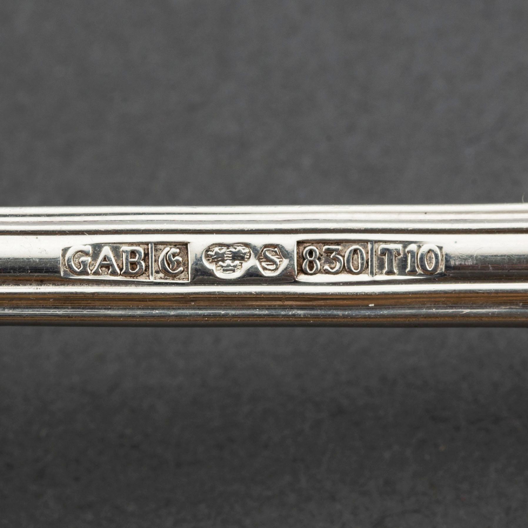 Bestickservis, 91 delar, modell Olga, silver, GAB, Stockholm/Eskilstuna, 1954-93.