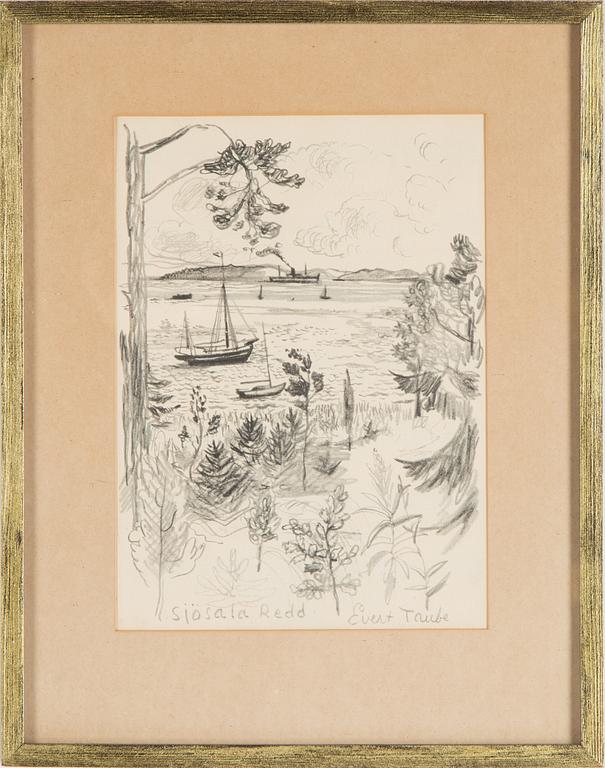 EVERT TAUBE, Blyertsteckning, signerad Evert Taube.