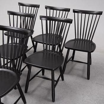 CARL MALMSTEN, six 'Lilla Åland' chairs, Stolab 2014.