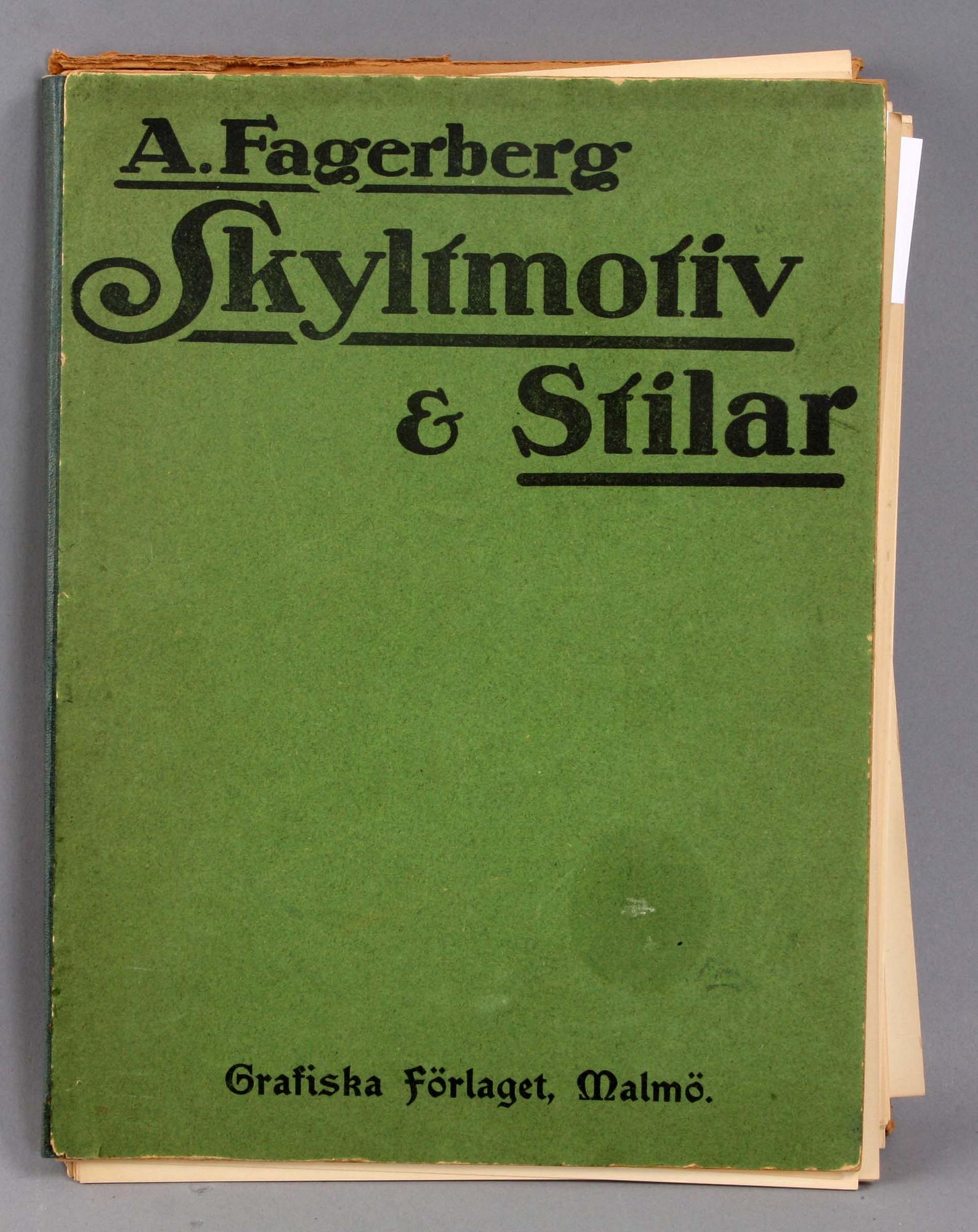 GRAFISKA BLAD, c:a 50 st, "Skyltmotiv & Stilar", A Fagerberg.