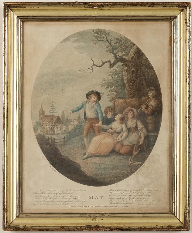 GRAVYRER. 12 st, England 1800-tal.