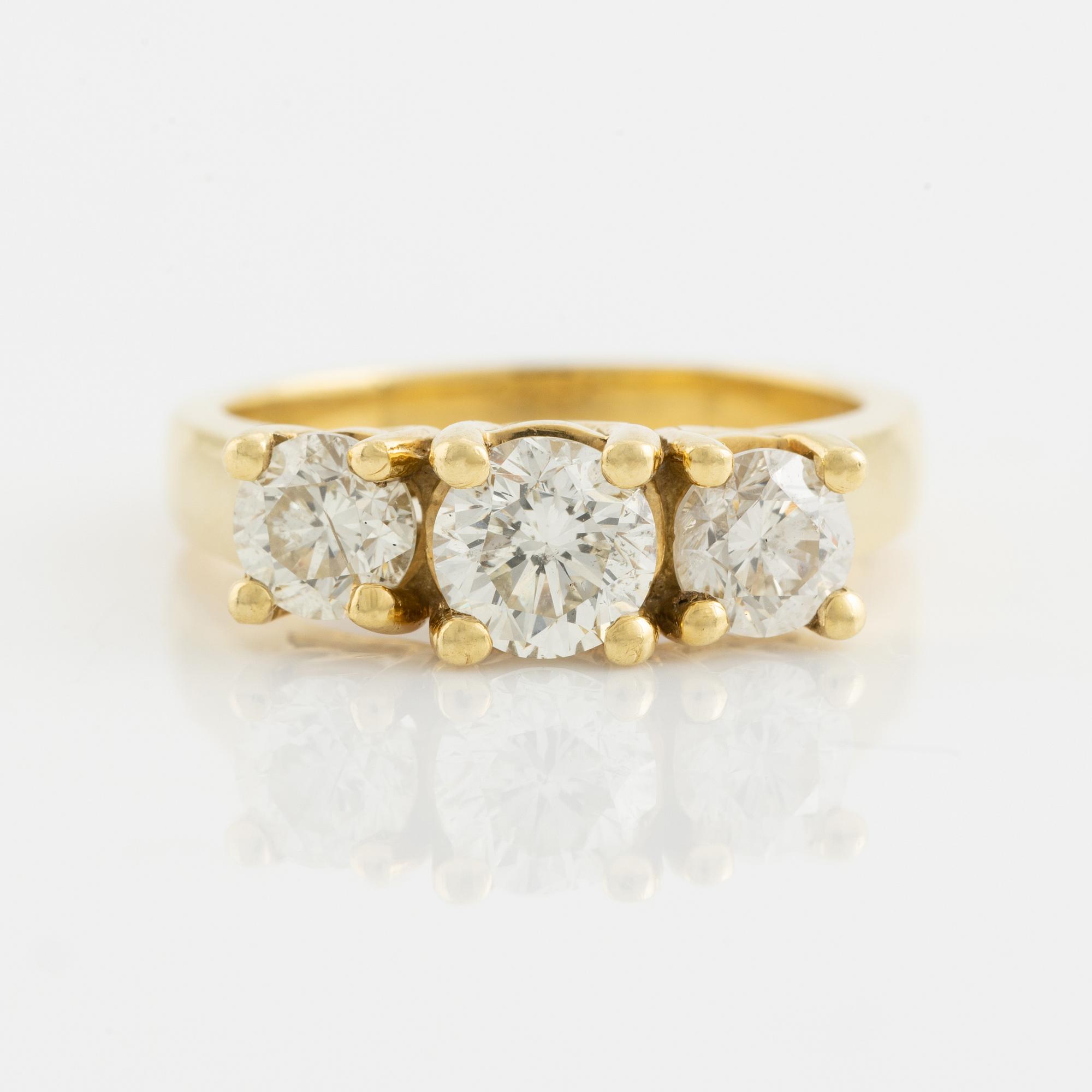Three brilliant cut diamond ring.