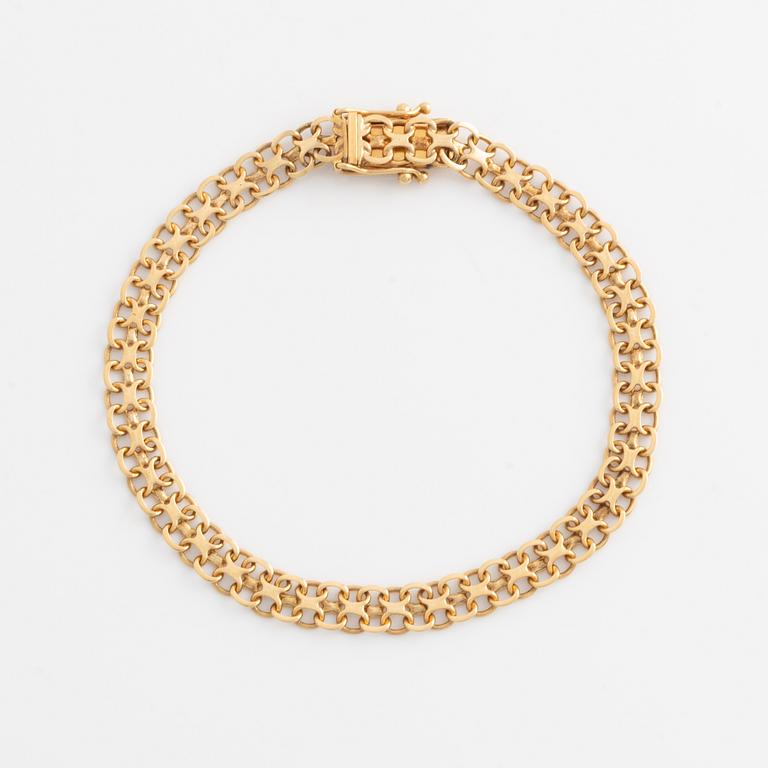 Armband, x-länk, 18K guld.