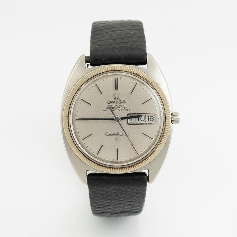 Omega, Constellation, "C", "Linen Dial", armbandsur, 35 mm.