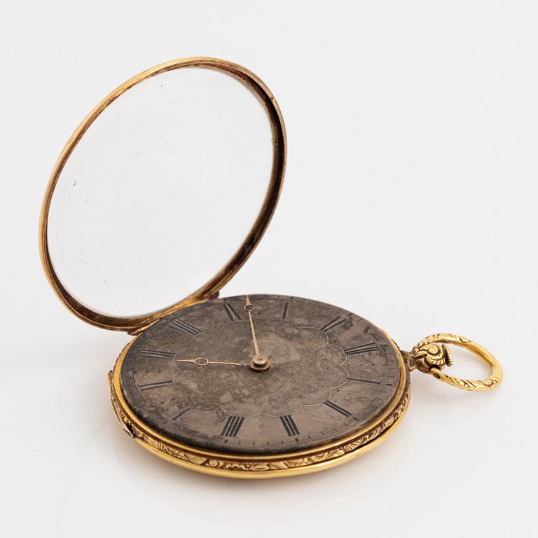Pocket watch, 18K gold, 42 mm.