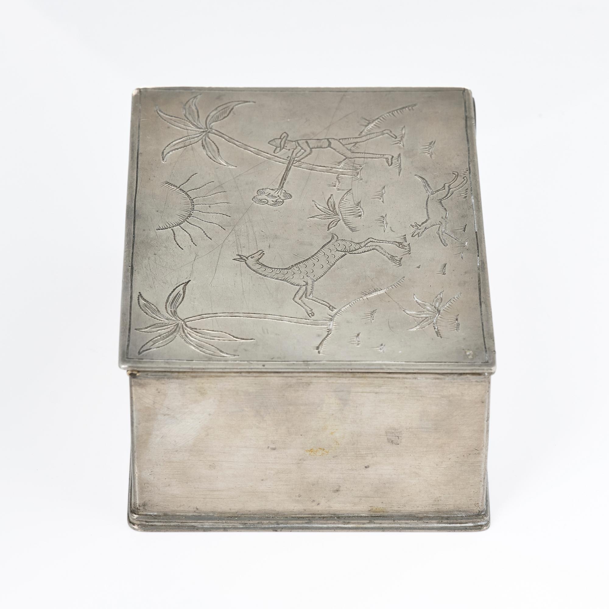 Nils Fougstedt, attributed to, a lidded box, Herman Bergman konstgjuteri, Stockholm, 1927.