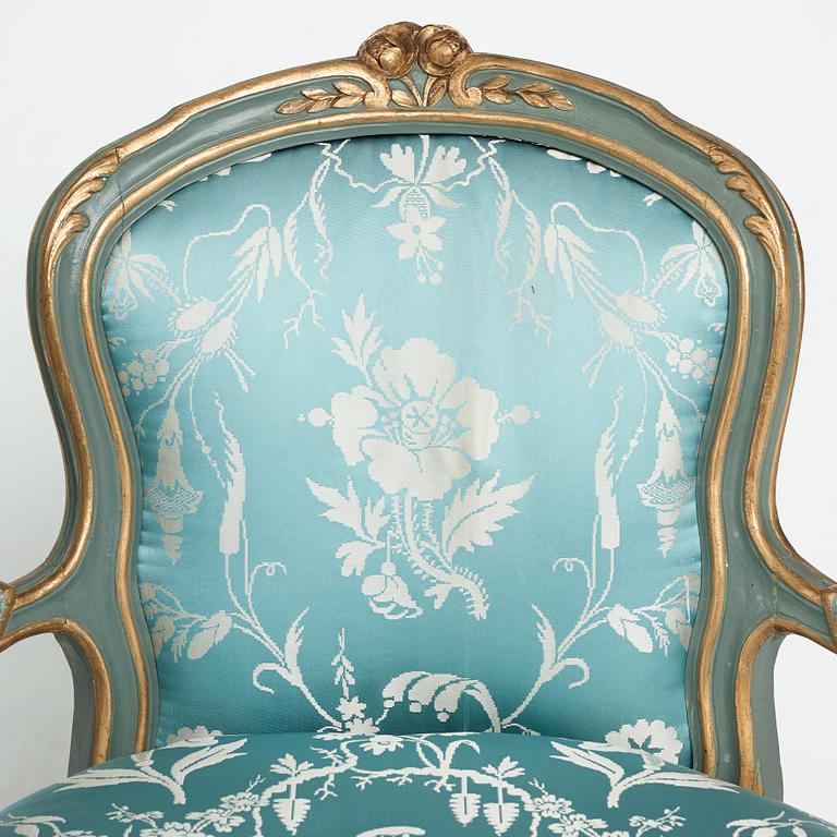 A pair of Swedish Rococo 18th century chairs.