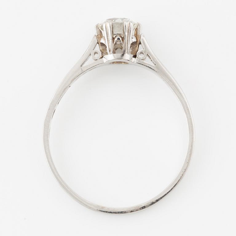 Ring, 18K white gold with a brilliant-cut diamond 0.65 ct.