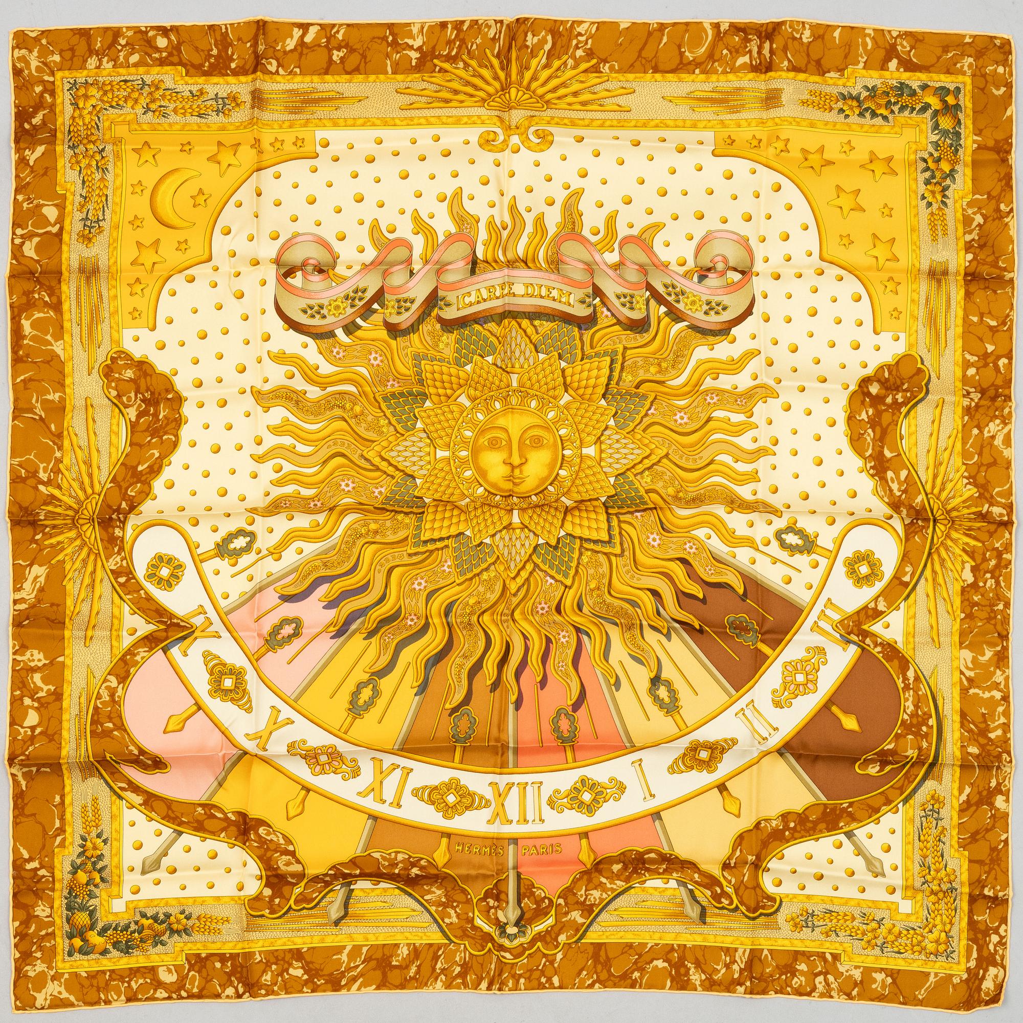 Hermès, scarf, "Carpe Diem".