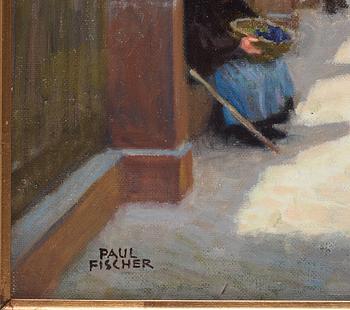 Paul Fischer, Sunny street scene, Bredgade, Copenhagen.