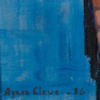 AGNES CLEVE, olja på pannå, sign -36.
