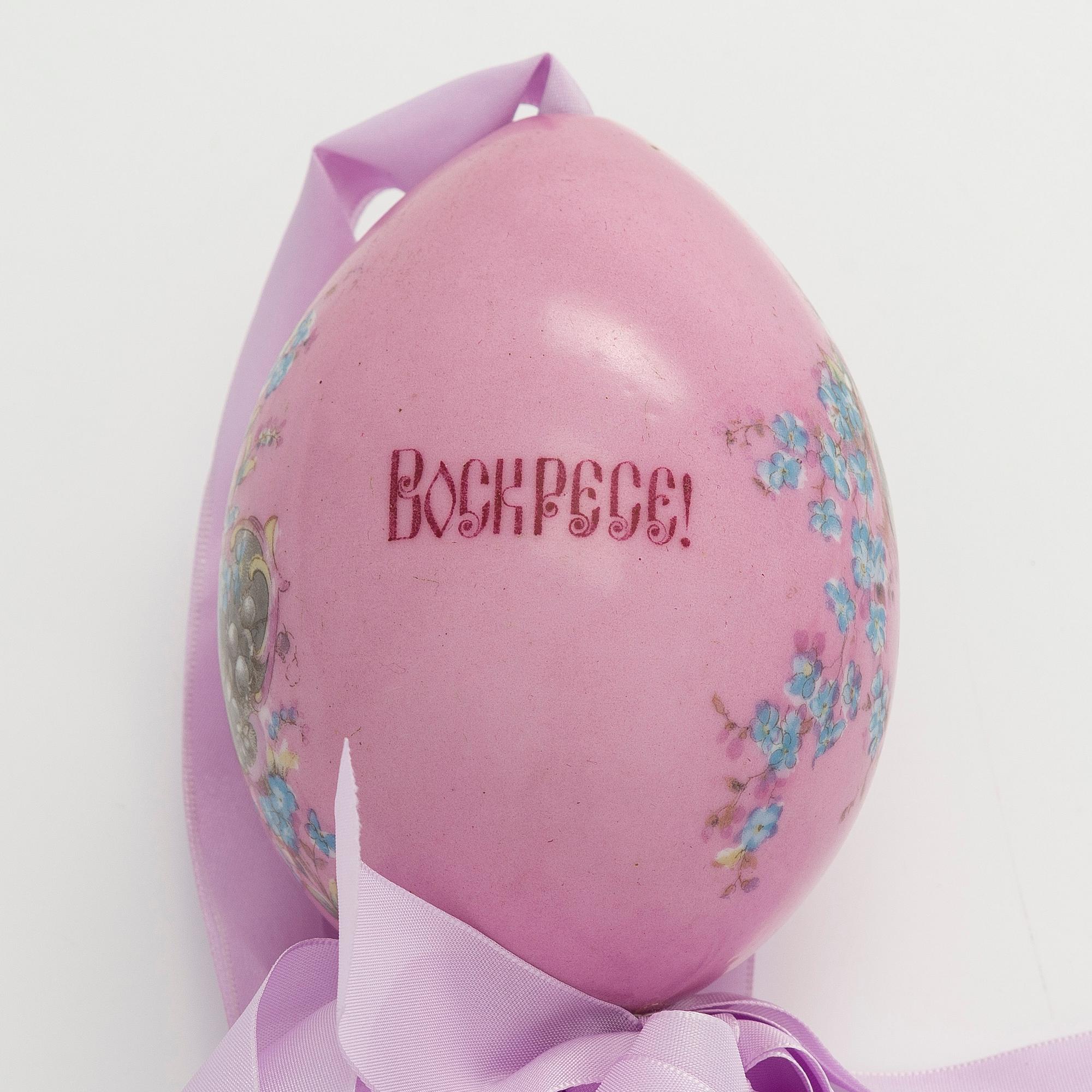 Dekorationsägg, porslin, Ryssland, kring sekelskiftet 1900.