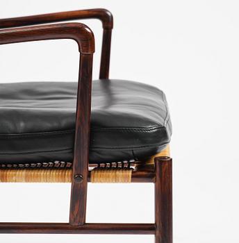 Ole Wanscher, an early pair of rosewood "Colonial Chair" model PJ 149, Poul Jeppesen, Denmark, ca. 1950.