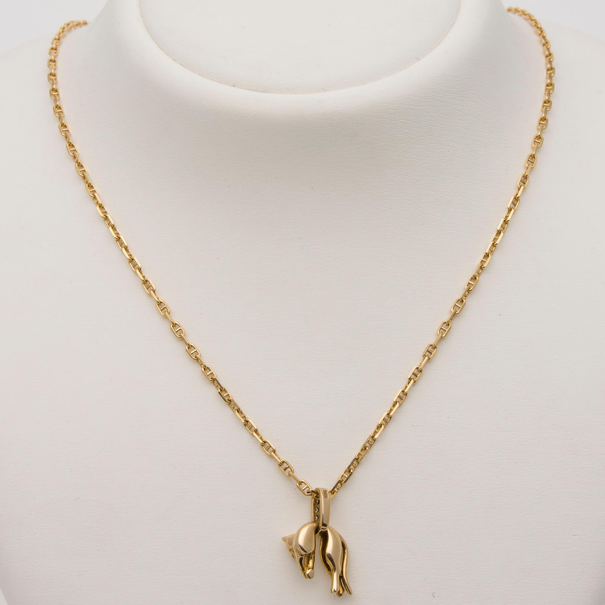 HÄNGE, briljantslipade diamanter, 14K guld, ked 18K guld.