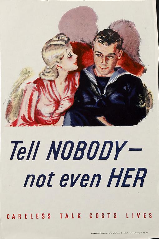 AFFISCHER, 2 st, bla "Femme fatale", England 1940-tal.