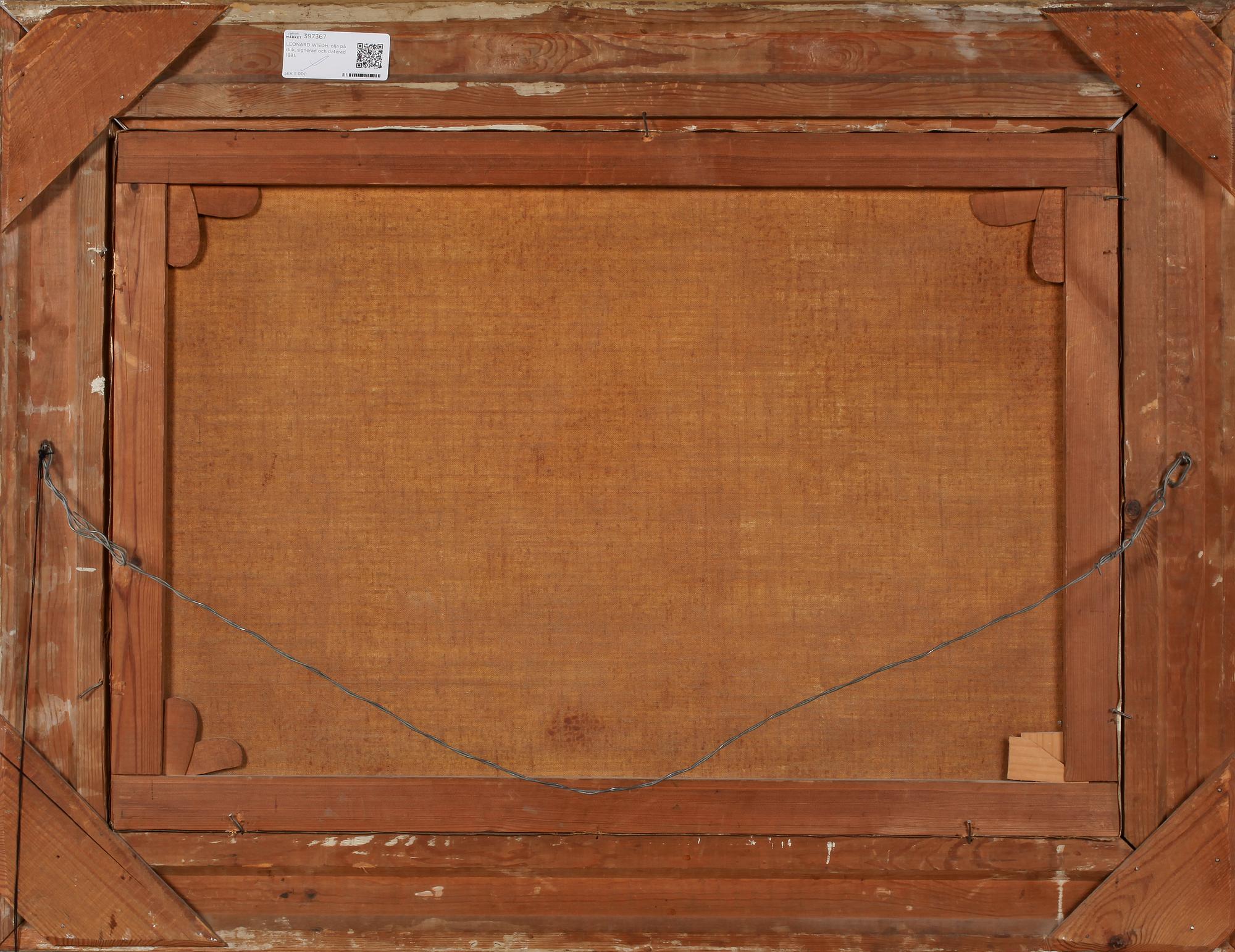 LEONARD WIEDH, olja på duk, signerad och daterad 1881.