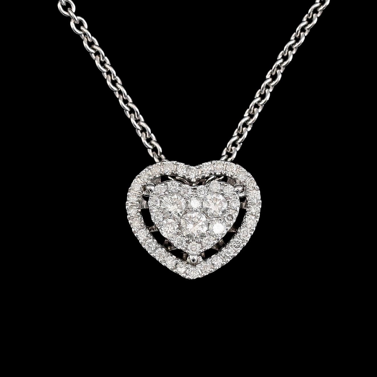 COLLIER, 18K vitguld, briljantslipade diamanter tot 0.61 ct. Vikt ca 5 g.