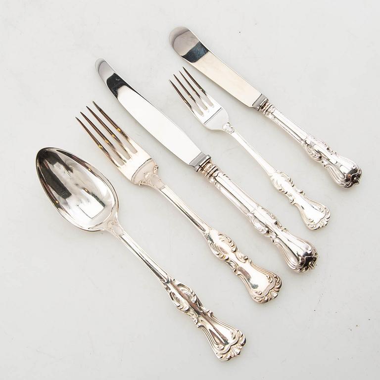 Cutlery 47 pcs "Prince Albert" GAB silver Stockholm 1960s.