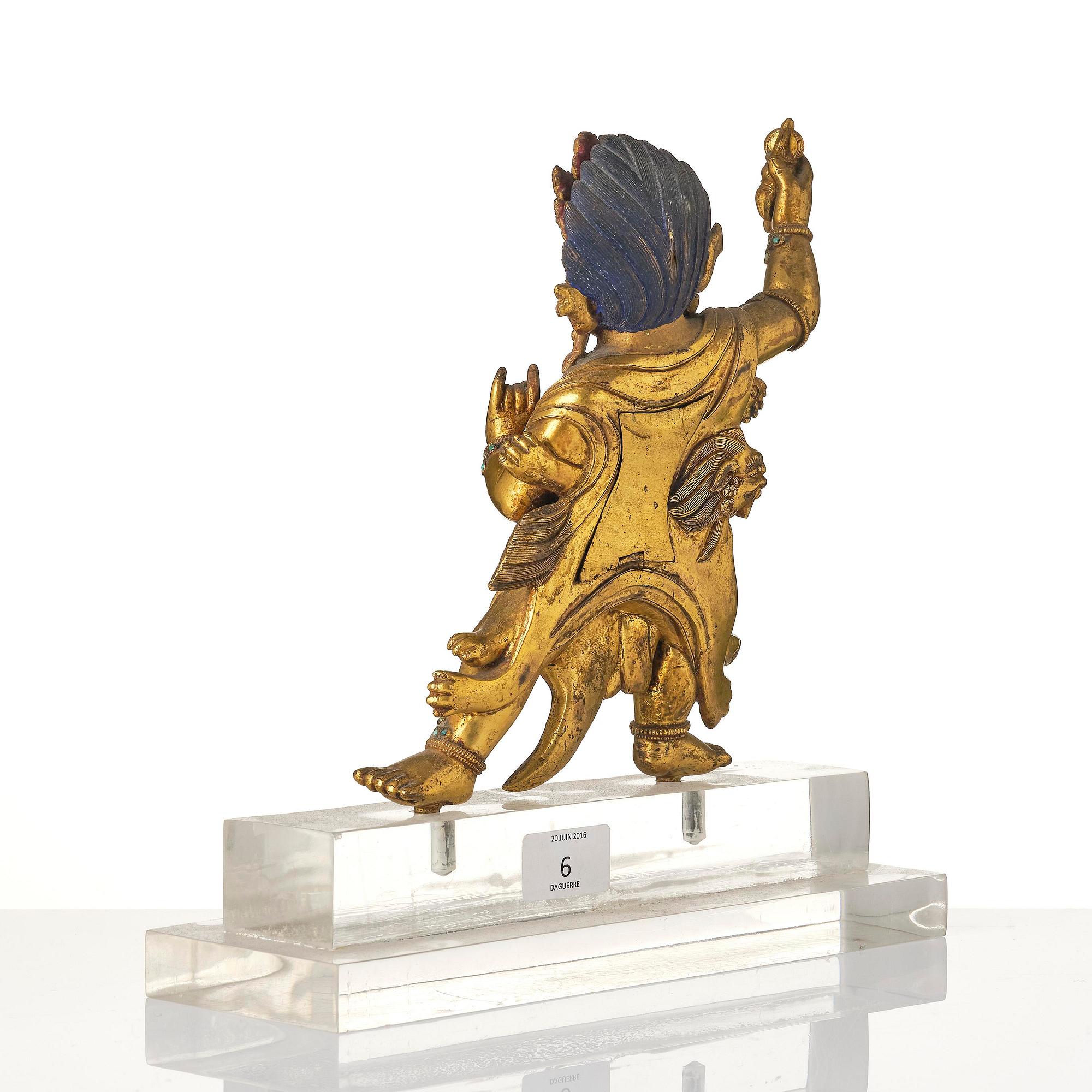A Sinotibetan gilt bronze figure of Vajrapani, 20th century.