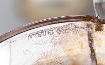 PUNCHMUGGAR, 6 ST SAMT BRICKA, silver, svenska stämplar, 1900-tal. Vikt ca 349 gram.