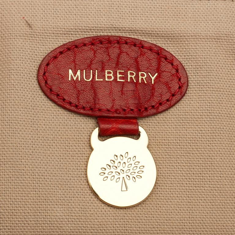 MULBERRY, a poppy red leather 'Alexa' bag.