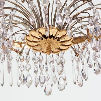 A late Gustavian seven-light chandelier by Carl Henrik Brolin (1765-1832), ca 1800.