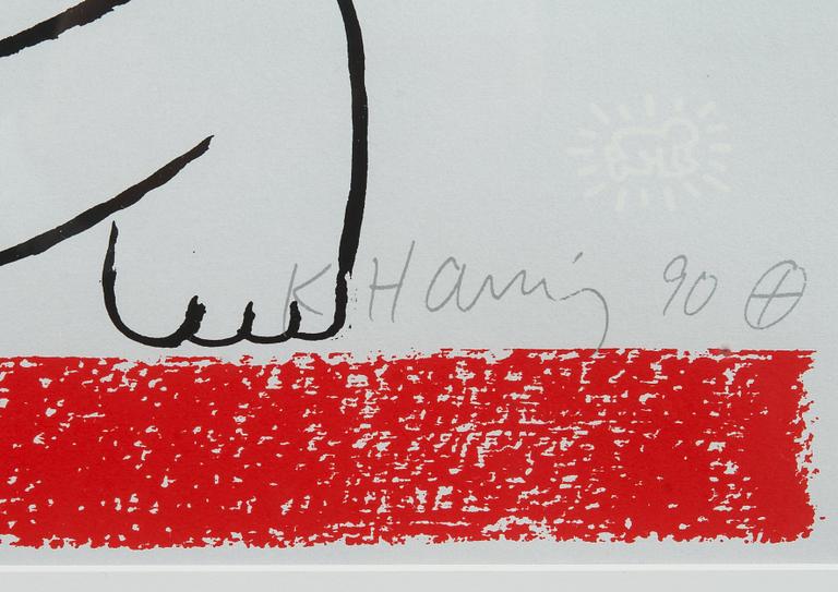 Keith Haring, KEITH HARING, serigraph, numbered 68/90-XVIII,  signed and dated -90.