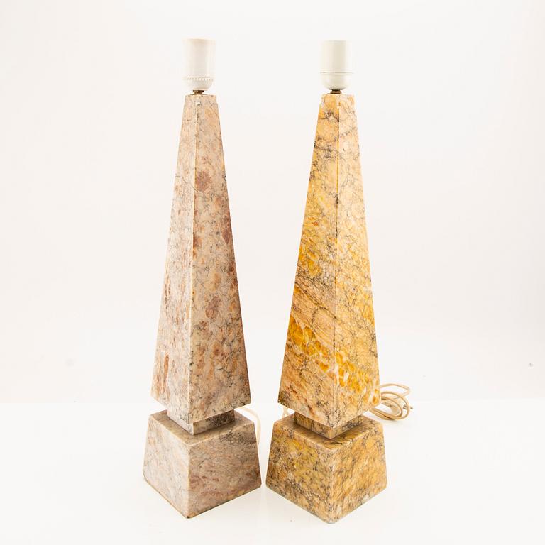 A pair of table lamps Italy, second half of the 20th century.