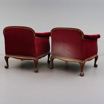 FÅTÖLJER, 1 par, 1900-talets första hälft.