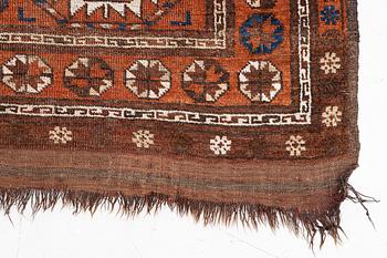 Carpet, Beshir, antique, probably 19th century second half, approx. 300 x 195 cm.