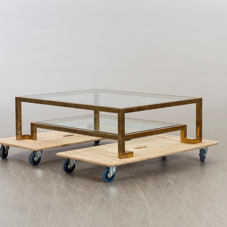 SOFFBORD, glas och mässing, Italien, 1900-talets andra hälft.