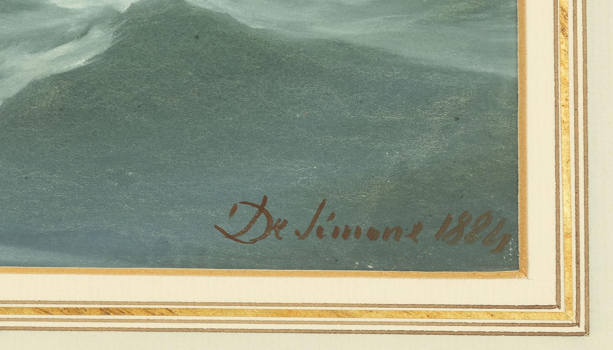 Tomasso de Simone, Tvåmastade skonaren "Alcalda" i hårt väder.