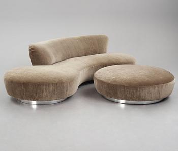 Vladimir Kagan, a "Serpentine" sofa with ottoman, New York Collection (Club House Italia), Italy post 1999.