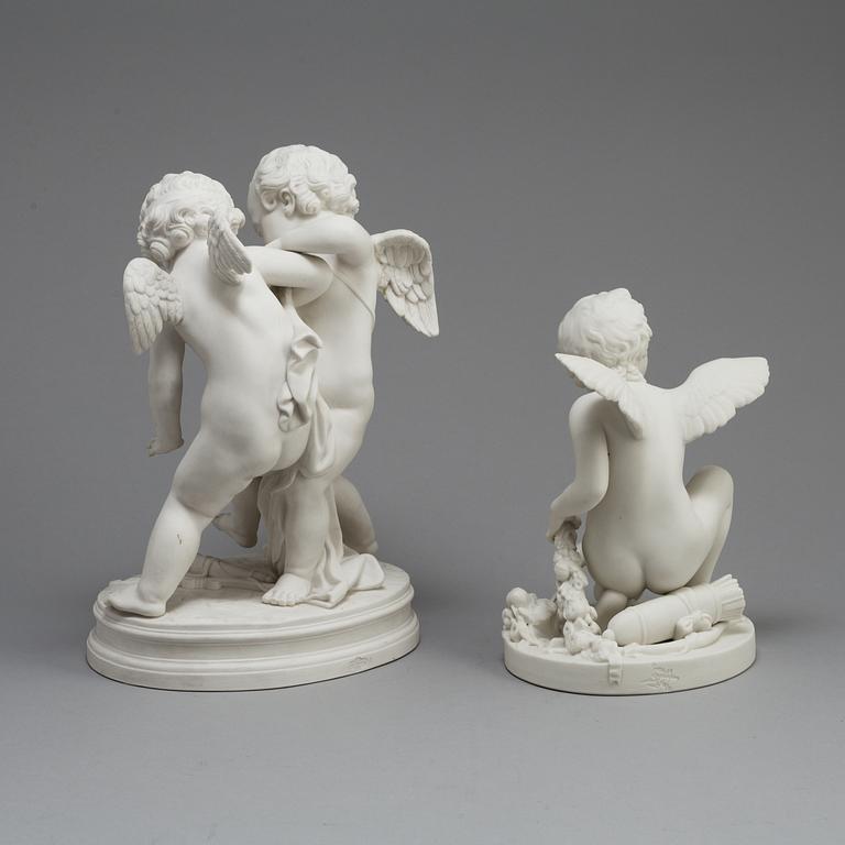 TWO PARIAN FIGURES, Gustafsberg 1889 and 1896.