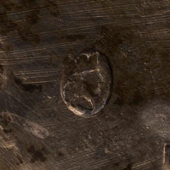 A pair of Swedish 18th century silver candlesticks, marks of Stephan Westerstråhle, Stockholm 1792.