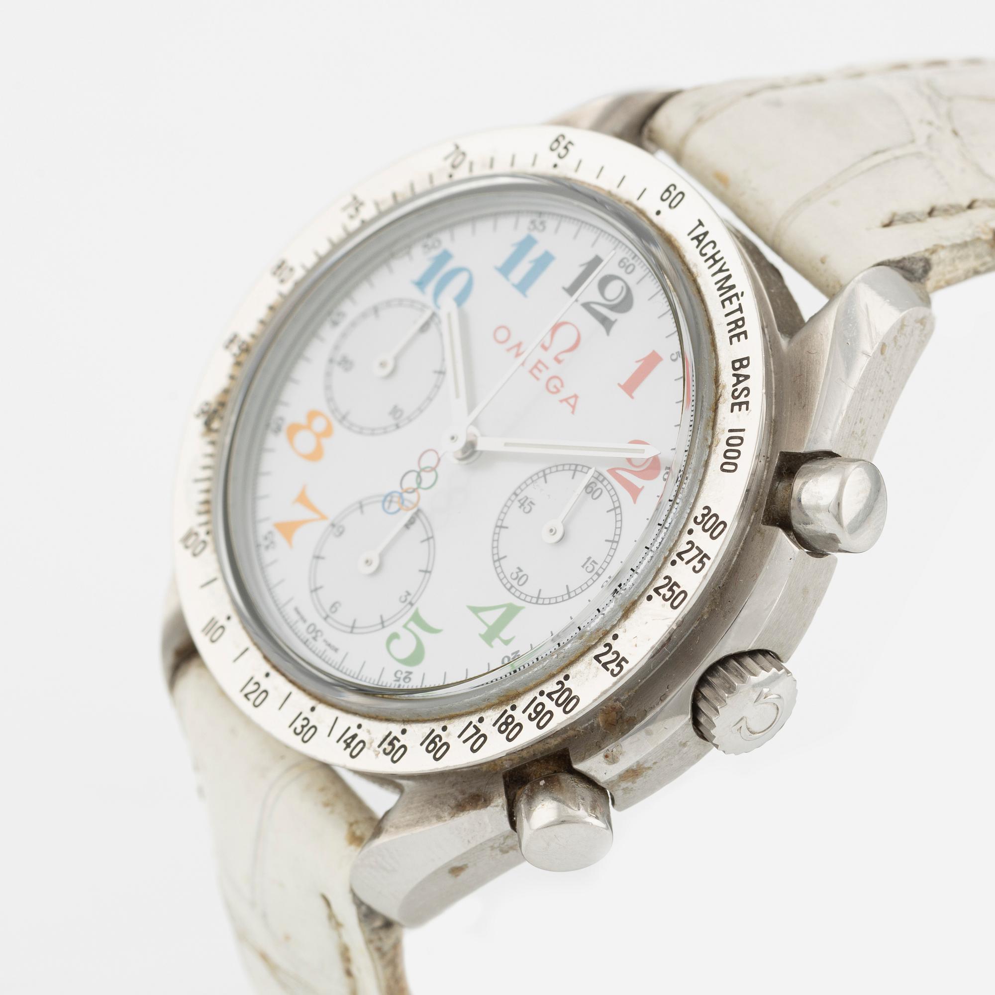 Omega, Olympic Games Collection, "Mother-of-pearl dial", chronograph, wristwatch, 35.5 mm.