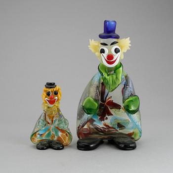 FIGURINER, 2 stycken, glas, 1900-talets andra hälft.