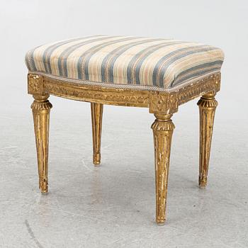 A Gustavian stool from the end of the 18th Century by master Johan Lindgren in Stockholm.
