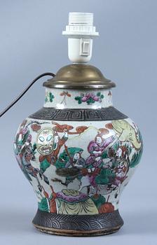 BORDSLAMPA, porslin, Kina, 1800/1900-tal.