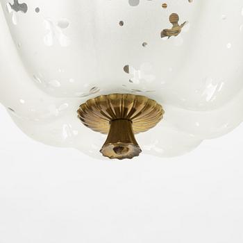 Orrefors, a Swedish Modern ceiling lamp, 1940s-50s.
