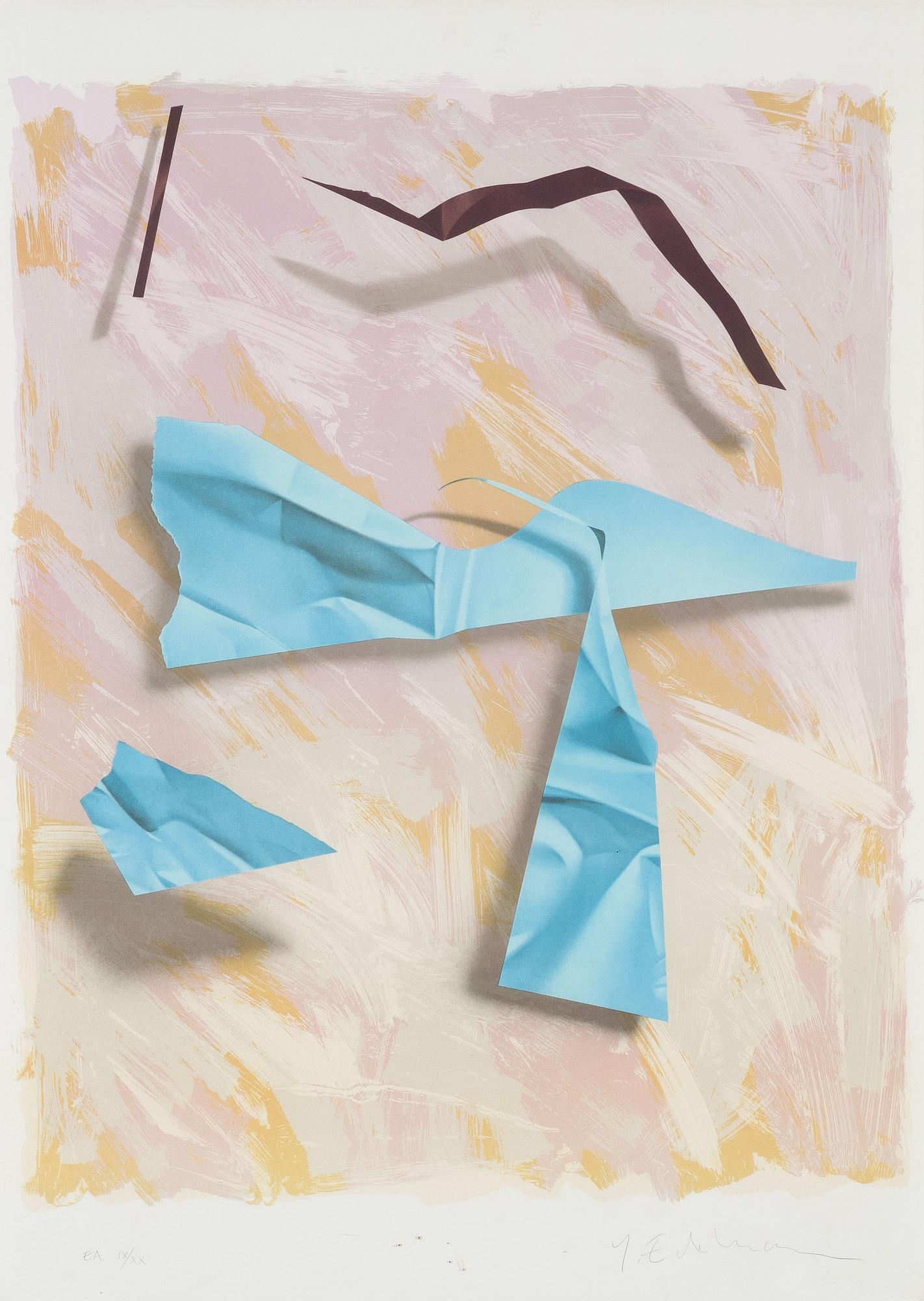 Yrjö Edelmann, "Floating paper objects".