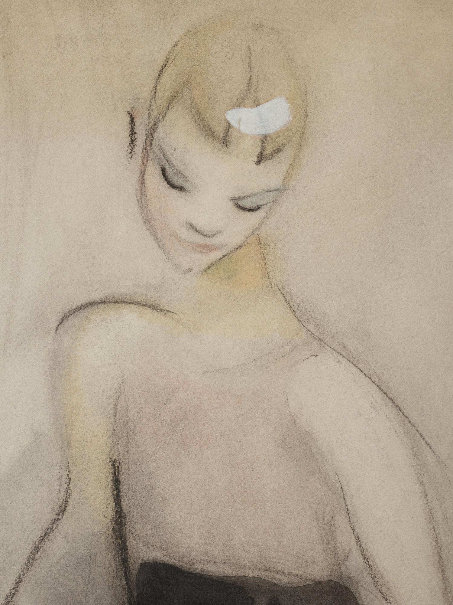 Helene Schjerfbeck, "Marta dansande (Svart kjol)" (Marta dancing [Black skirt] ).