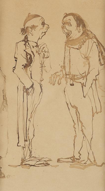 Axel Fridell, brush drawing, certified verso, executed around 1932.